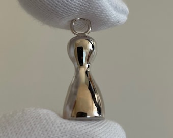 Solid 925 Sterling Silver Game Pawn Pendant – 7 g, 24 mm, Handcrafted Luxury Designer Jewelry, Polished & Matte Finish, Made in Germany