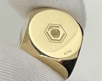 Cube 18K gold, solid, 16 mm, handmade, polished, hallmarked, with certificate and case, collector's and designer item, Made in Germany