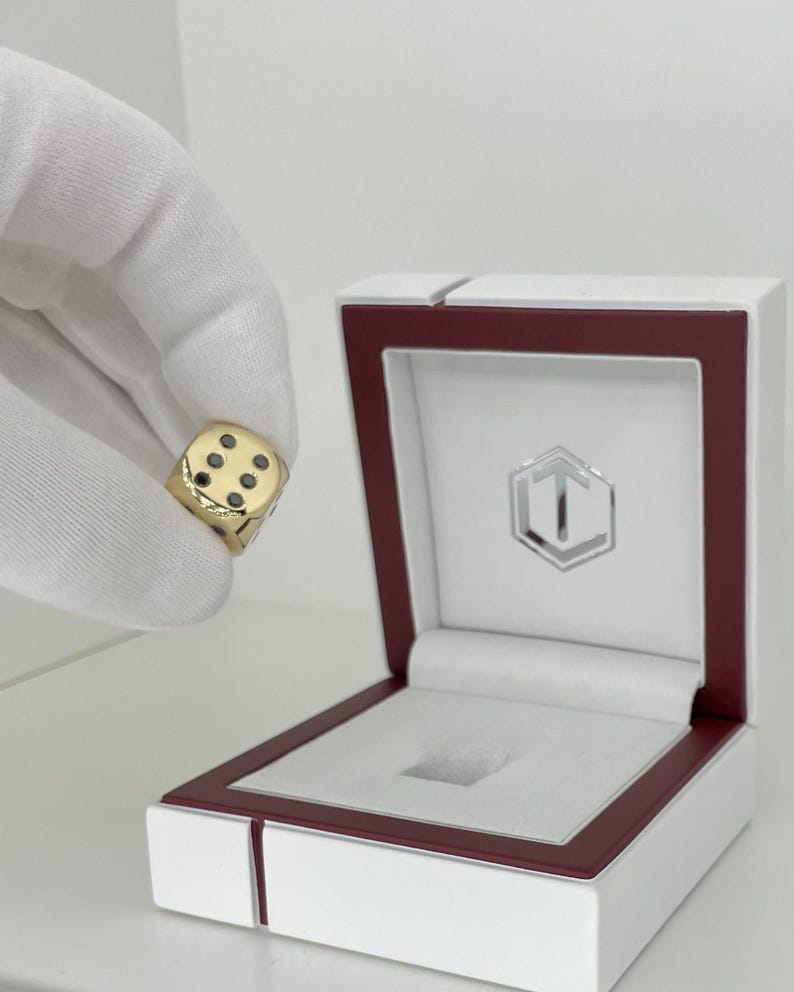 18k gold dice with case