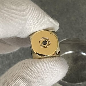 Cubo in oro 18 carati con 21 diamanti neri, massiccio, 54 g, 16 mm, 1,26 ct – Oggetto da collezione realizzato a mano, punzonato e con certificato. immagine 16