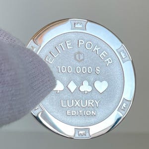 925 スターリング シルバー製のポーカー チップ、ソリッド、39 mm、35 g、高品質トークン、コレクター向け、デザイナー向け、高級ポーカー チップ、刻印入り