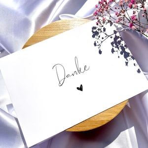 Dankeskarte || Postkarte DANKE | Karte zum Verschicken, Verschenken / Deko | minimalistische kleine Karte A6 Herz Love Liebe Grußkarte Danke
