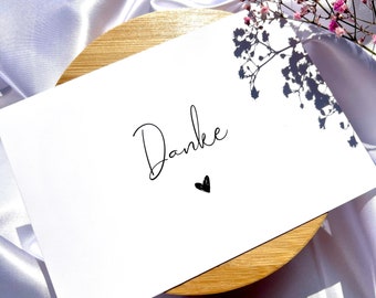 Dankeskarte || Postkarte DANKE | Karte zum Verschicken, Verschenken / Deko | minimalistische kleine Karte A6 Herz Love Liebe Grußkarte Danke