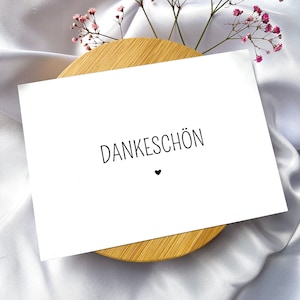 Dankeskarte Dankeschön Postkarte minimalistische kleine Karte A6 Herz Love Liebe Dankeschön Geschenk Umschlag weiße Rückseite Bild 1