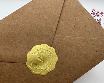 Aufkleber Sticker Herz Briefsiegel | Sticker Herz Love zum Versiegeln / Bekleben von Briefen Einladungen Dankeskarten