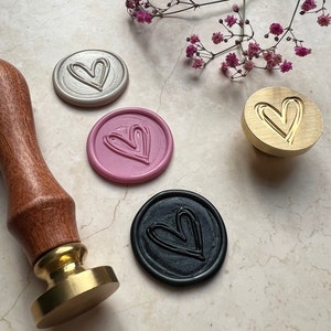 Handgemachtes Wachssiegel Herz - selbstklebende Rückseite / Wax Seals, Wax Seal Stamp, Siegelstempel Herz Love Umschlag Geschenk Einladung