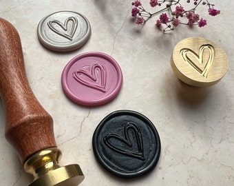 Handgemachte Wachssiegel - selbstklebende Rückseite / Wax Seals, Wax Seal Stamp, Siegelstempel Herz Love Umschlag Geschenk Einladung