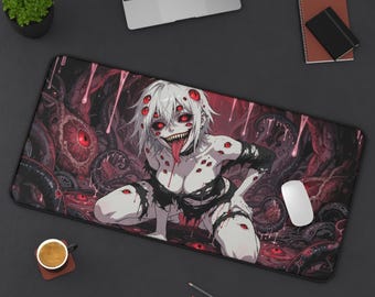 Eldritch Eye Body Horror Tentacle Dark Fantasy Anime Desk Mat | Gothic Halloween Gaming Mouse Pad XL | Deskmat Mtg Tcg Playmat | Goth Gift