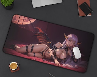 Succubus Demon Girl Desk Mat - Sexy Anime Waifu Gaming Mouse Pad XL