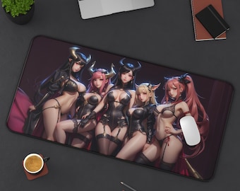 Succubus Anime Girls Desk Mat - Sexy Demon Waifu Gaming Mouse Pad XL