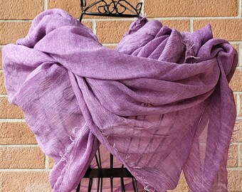 Purple Lavanda d'Assisi Stole Scarf 100% Bamboo Fiber-Made in Italy /natural fiber/Shawl Wrap Stole/Cold Dye/Purple scarf/fall, university