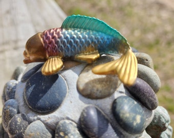 Koi fish keychain, resin fish