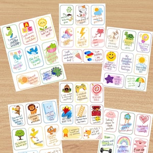 Kinder Affirmationskarten Set 48, Positive Affirmationskarten Klassenzimmer, Positive Hinweise, Kinder Affirmationskarten, Affirmationskarten