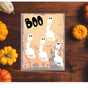 Herbst Handabdruck Kunst Vorlage|Vorschule Herbst Kunst| Einfaches Herbsthandwerk | Vorschule Herbst Handwerk | Herbst Fingerabdruck Handwerk | Halloween-Handwerk