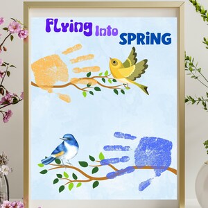 Spring Handprint Art Template|Preschool Spring Art| Easy Spring Craft| Preschool Spring Craft| Spring Fingerprint craft