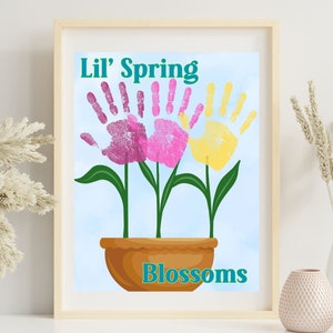 Spring Handprint Art Template|Preschool Spring Art| Easy Spring Craft| Preschool Spring Craft| Spring Fingerprint craft
