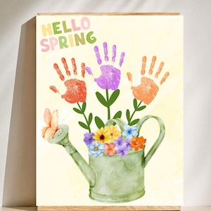 Spring Handprint Art Template|Preschool Spring Art| Easy Spring Craft| Preschool Spring Craft| Spring Fingerprint craft