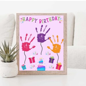 Birthday Handprint Art Template|Preschool Birthday Art| Easy Birthday Craft| Preschool Spring Craft| Spring craft