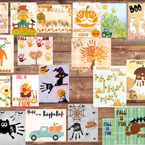 Herbst Bundle aus Bastel-Vorlage|Herbst Illustration für Vorschulkinder|Einfache Herbst Bastelanleitungen|Herbst Bastelanleitung für Kinder|Fingerabdruck Basteln**