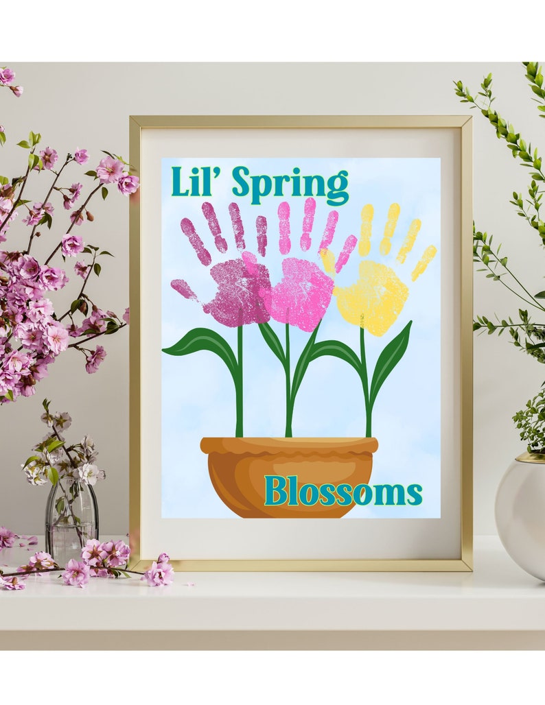 Spring Handprint Art Template|preschool Spring Art| Easy Spring Craft ...