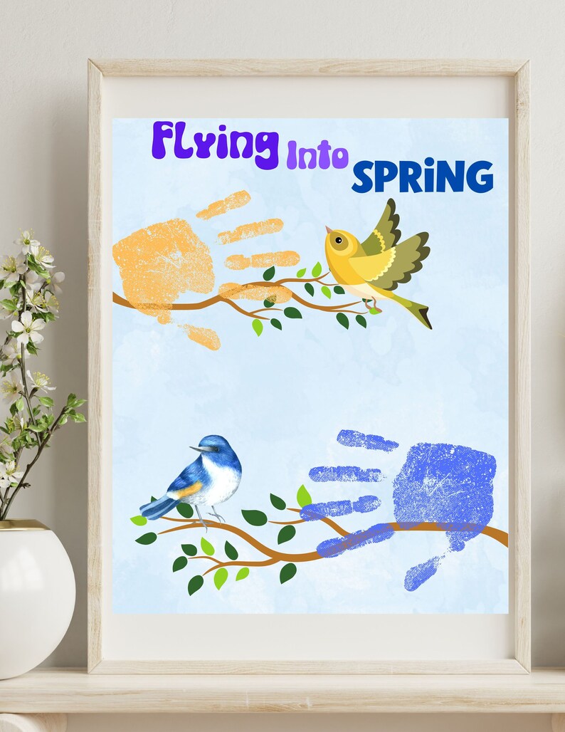 Spring Handprint Art Template|preschool Spring Art| Easy Spring Craft ...