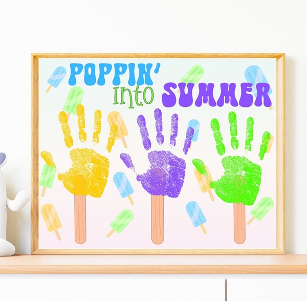 Summer Handprint Art Template|Preschool Summer Art| Easy Summer Craft|Summer Fingerprint craft