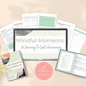 Mindfulness Journal, Gratitude Journal Printable Journal, Daily Gratitude, Well Being Gift, Daily, self-awareness, healthy habits, mindset