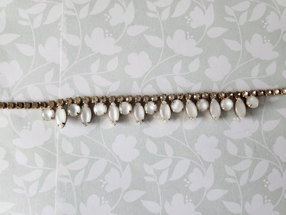 Stunning Vintage White Rhinestone Choker Necklace - image 4