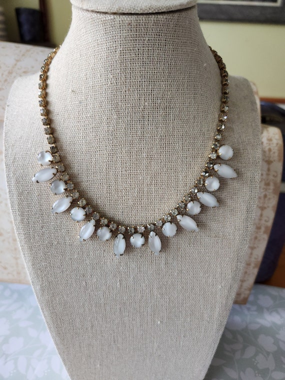 Stunning Vintage White Rhinestone Choker Necklace - image 7