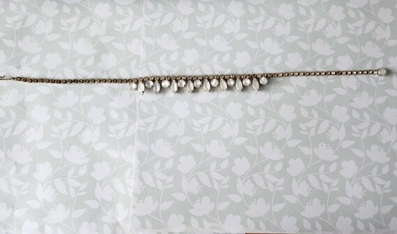 Stunning Vintage White Rhinestone Choker Necklace - image 2
