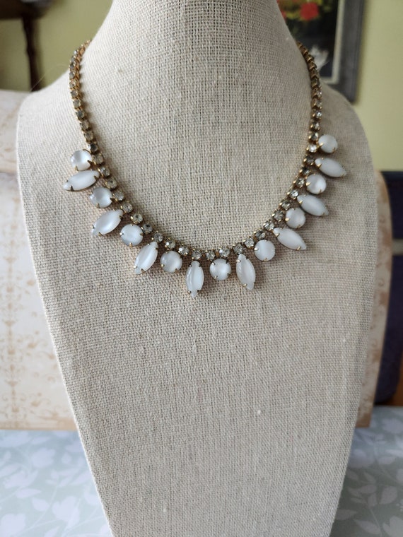 Stunning Vintage White Rhinestone Choker Necklace - image 6