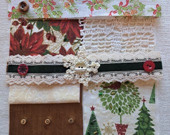 Slow Stitch Kits Christmas,Beginner Slow Stich Kit,Christmas Slow Stitch,Christmas Craft Kits,Mixed Fabric Bundle for Slow Stitching