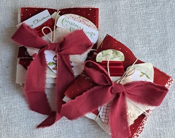 Mini Slow Stitch Kits Christmas,Beginner Slow Stich Kit,Christmas Slow Stitch,Christmas Craft Kits,Mixed Fabric Bundle for Slow Stitching
