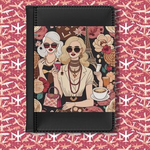 Elegante funda para pasaporte, glamurosa cartera de viaje para mujer, un elegante regalo parisino para jet-setters y fashionistas.