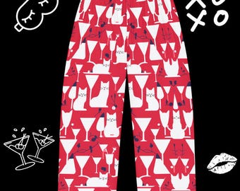 Martini Cat Pajama Pants: Novelty Loungewear