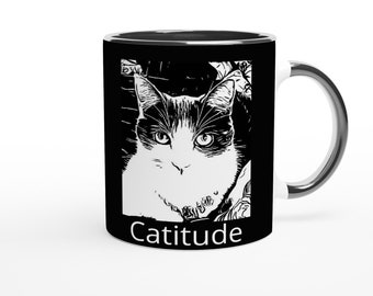 Catitude Cat Coffee Mug - Gift for Cat Lover - Gift for Cat Mom - Funny Cat Mug - Crazy Cat Owner - Cat Owner Gift - Cat Obsessed