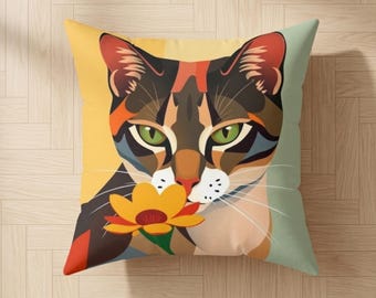 Tabby Cat Pillow: Dopamine Home Decor