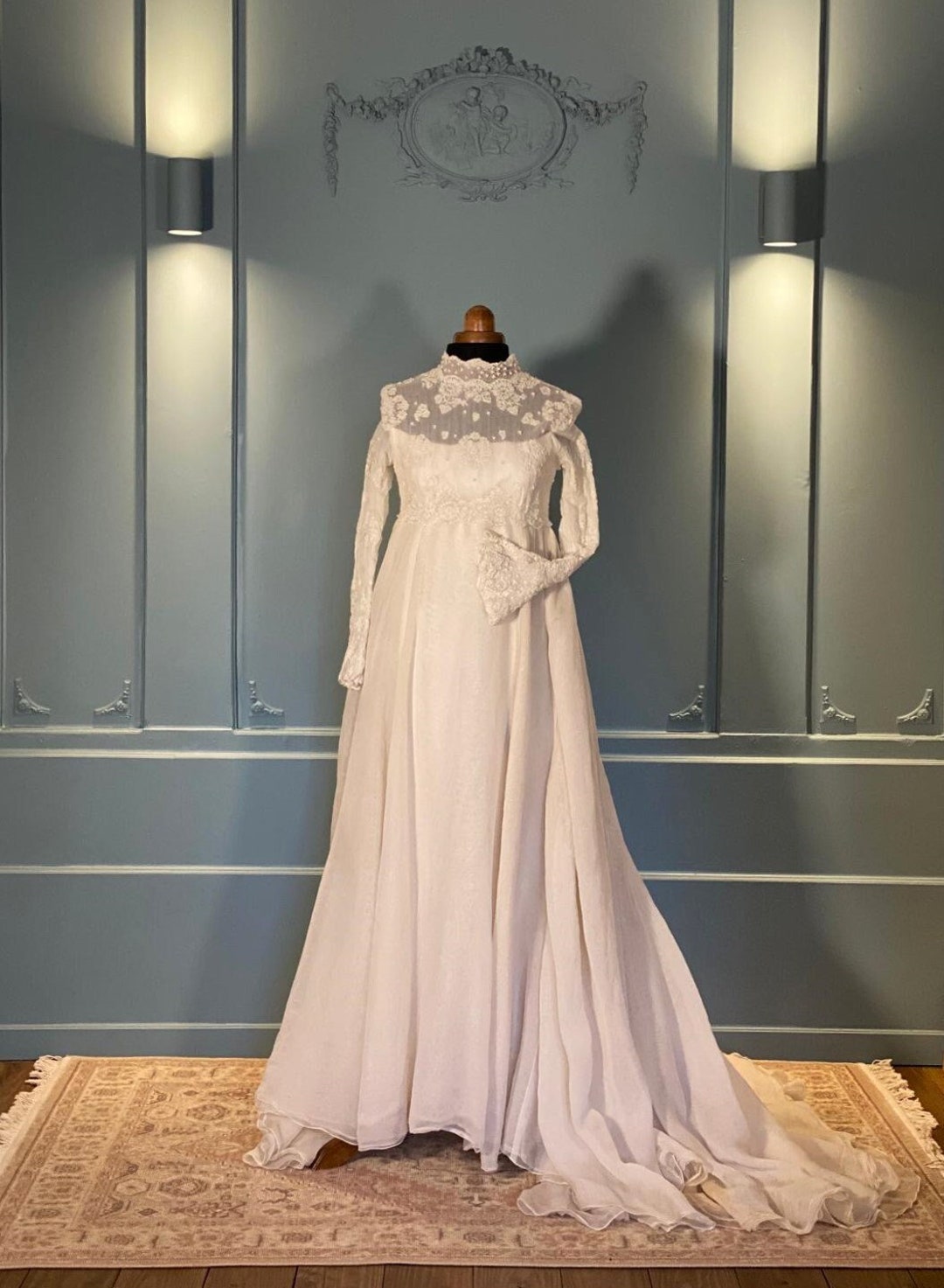 wedding dress robe brocart longue