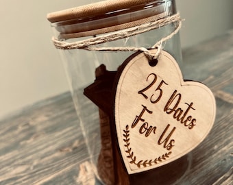 date night jar, wedding gift, newlywed gifts, anniversary, Valentine's Day, custom Valentine's Day gift, personalized, games for couple,