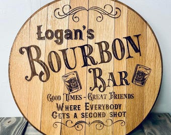 Regalo de barril de bourbon AUTÉNTICO, tapa de barril de bourbon personalizada, regalos para amantes del bourbon, regalo de letrero de madera de Kentucky, regalo para bebedores de whisky