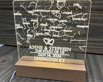 unique Valentine's Day gift, stars when we met, where we met map, valentine keepsake, gift from husband, personalized gift for wife, for her