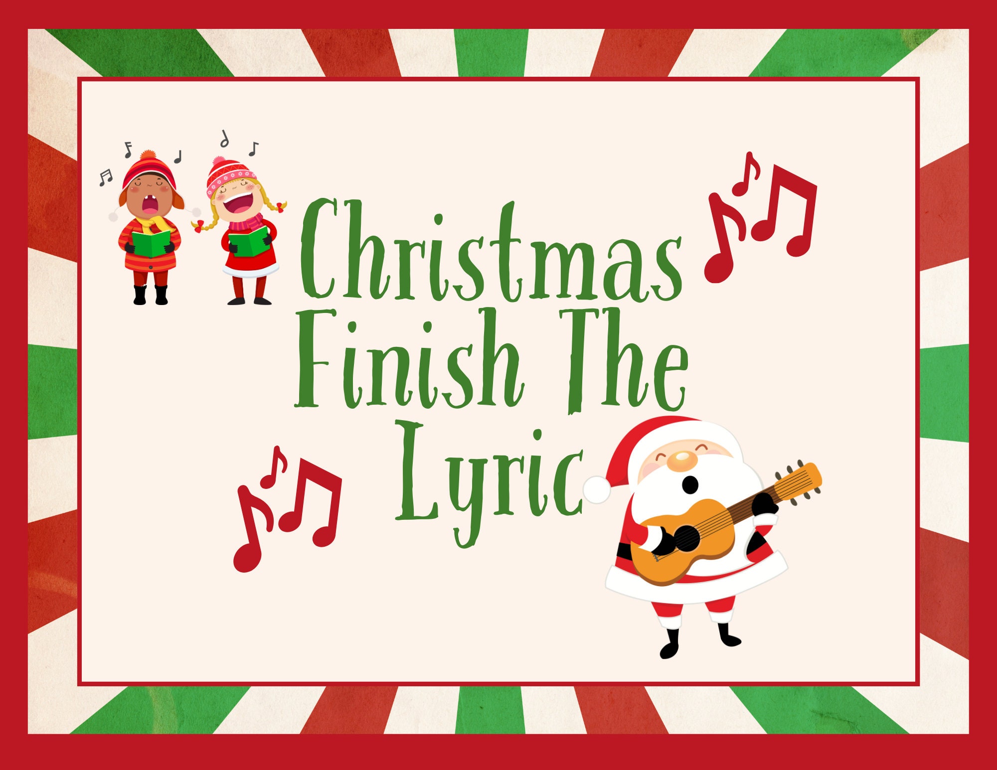 Finish the Lyric Christmas Printable - Etsy