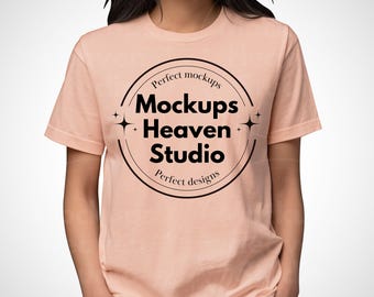 Comfort Colors 1717 Peachy T-Shirt Mockup | Female Model (Digital Download)