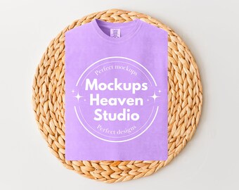 Neon Violet T-Shirt Mockup | Comfort Colors 1717 Unisex Tee (Digital Download)