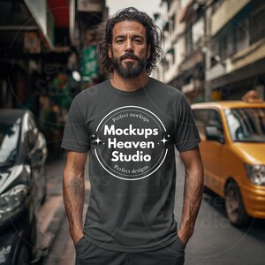 Mockup T-shirt Comfort Colors Pepper | Urban Streetwear-T-shirt (digitale download JPG)