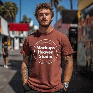 Comfort Colors C1717 Crimson T-shirtmodel | Urban Streetwear-T-shirt (digitale download JPG)