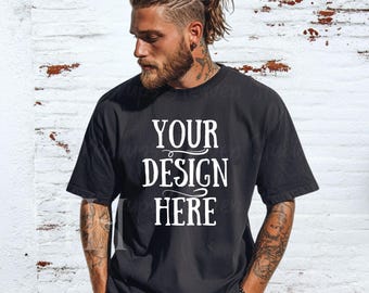 Comfort Colors Black T-Shirt Mockup | Urban Streetwear (Digital Download)
