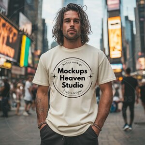 Mockup T-shirt Comfort Colors Ivoor | Urban Streetwear-T-shirt (digitale download JPG)