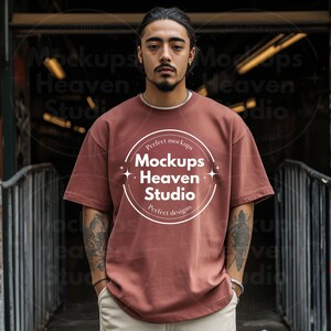 Mockup T-shirt Comfort Colors Crimson | Urban Streetwear-T-shirt (digitale download JPG)