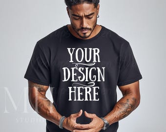 Comfort Colors Black T-Shirt Mockup | Urban Streetwear (Digital Download)